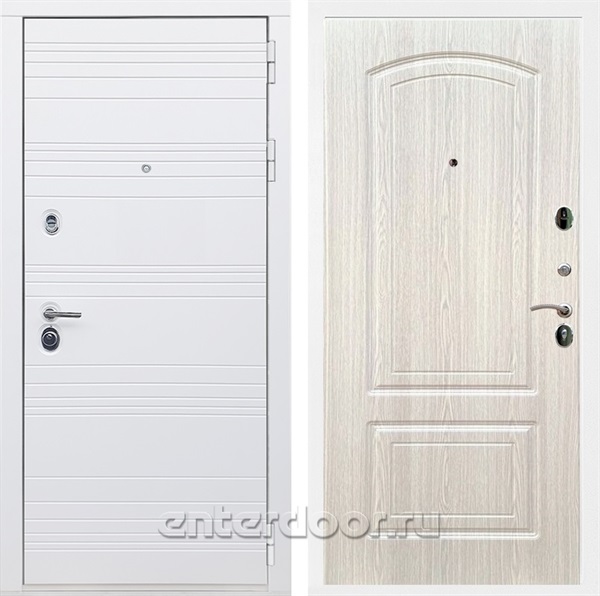Входная дверь Армада Италия ФЛ-138 (Белый матовый / Беленый дуб) - фото 85457