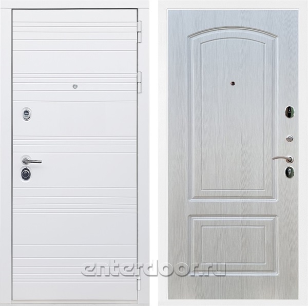 Входная дверь Армада Италия ФЛ-138 (Белый матовый / Лиственница беж) - фото 85493