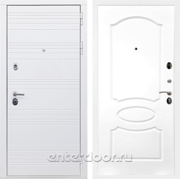 Входная дверь Армада Италия ФЛ-128 (Белый матовый / Белый матовый) - фото 85629