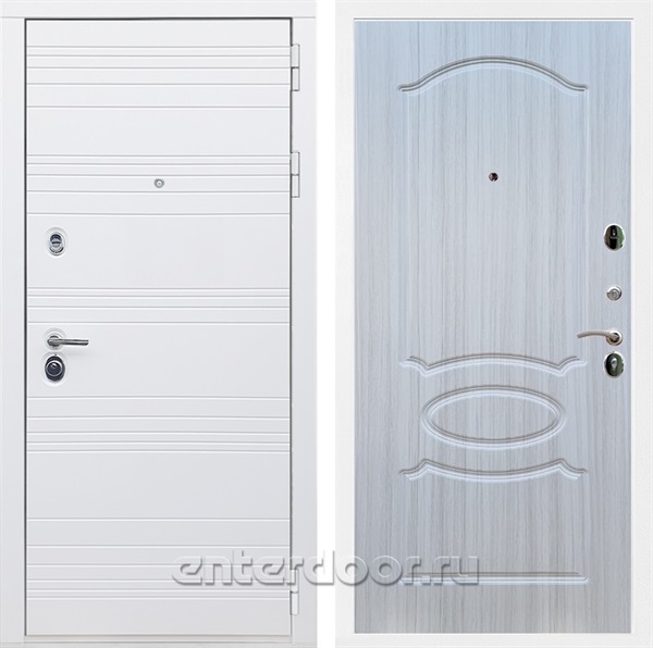 Входная дверь Армада Италия ФЛ-128 (Белый матовый / Сандал белый) - фото 85636