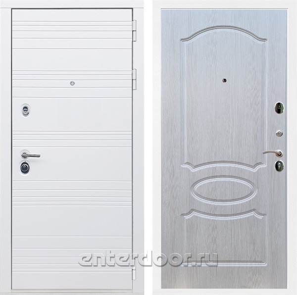 Входная дверь Армада Италия ФЛ-128 (Белый матовый / Лиственница беж) - фото 85663