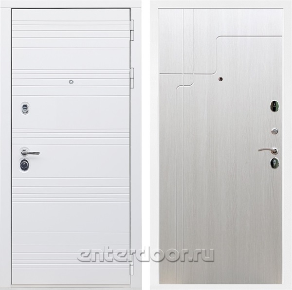 Входная дверь Армада Италия ФЛ-246 (Белый матовый / Лиственница беж) - фото 85817