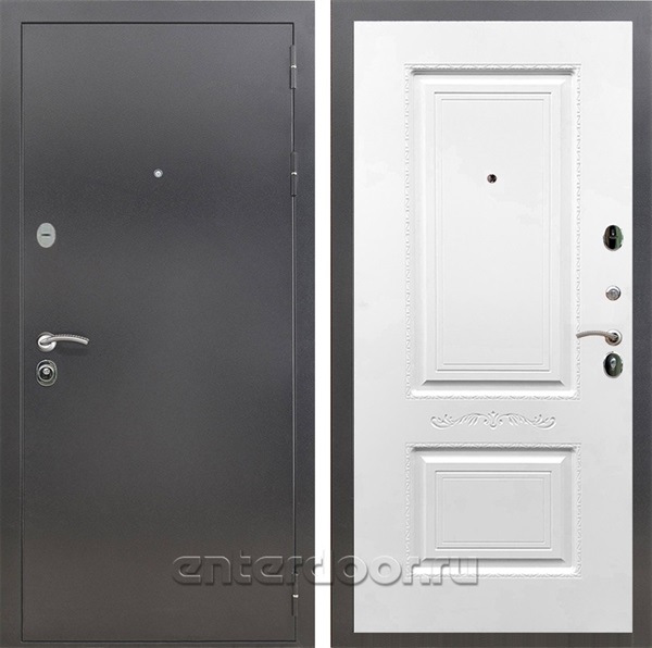 Входная дверь Армада Престиж Смальта 04 (Антик серебро / Белый матовый) - фото 87204