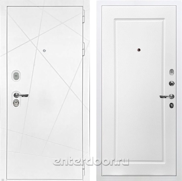 Входная дверь Соната №118 (Белая шагрень / Белая шагрень) - фото 87754