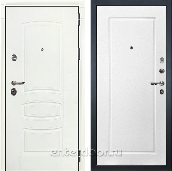 Входная металлическая дверь Лекс Сенатор 3К №118 (Белая шагрень / Белая шагрень)