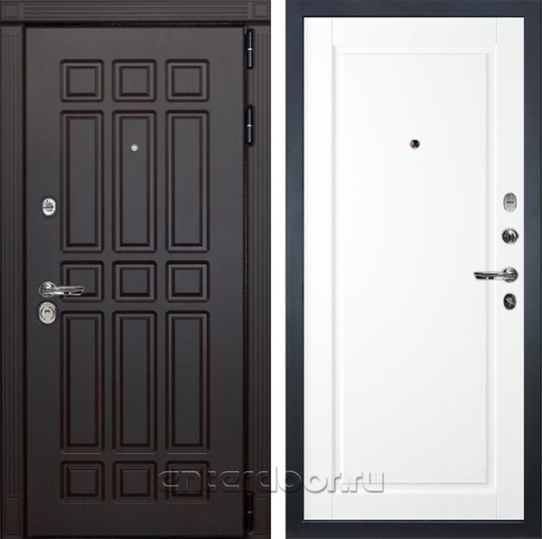 Входная металлическая дверь Лекс 8 Сенатор №120 (Венге / Эмаль Белая)