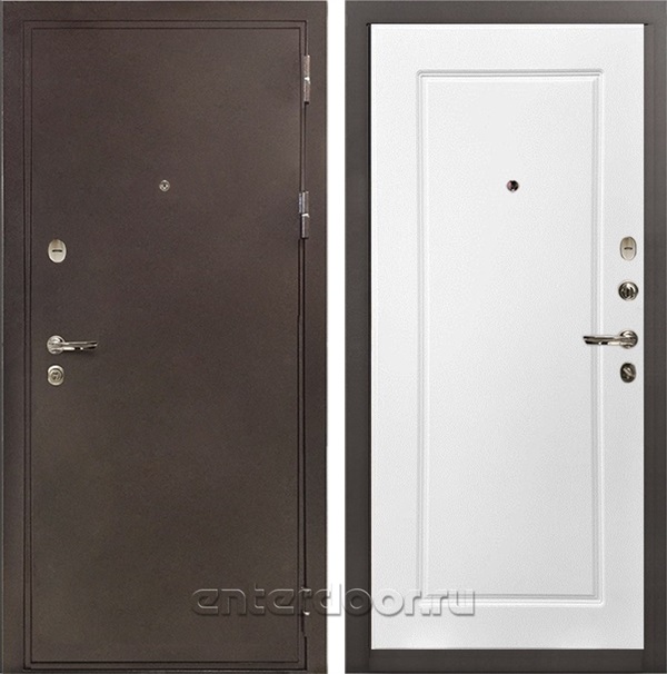 Входная металлическая дверь Лекс 5А Цезарь №118 (Медный антик / Белая шагрень)