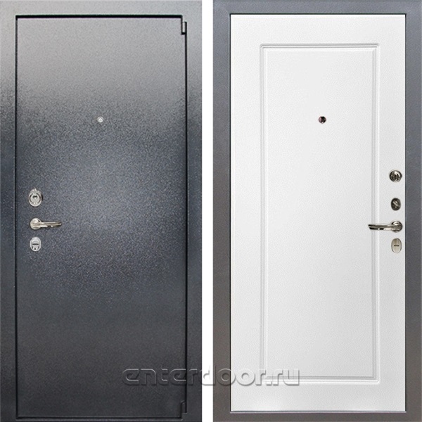 Входная стальная дверь Лекс 3 Барк №118 (Серый букле / Белая шагрень)