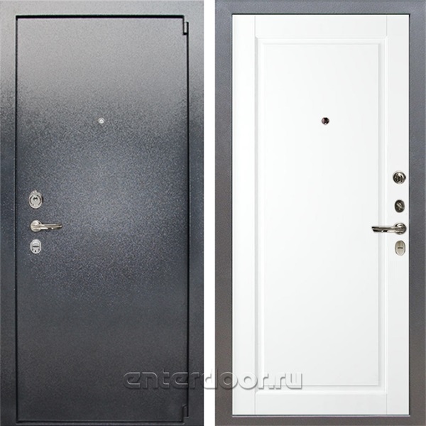 Входная стальная дверь Лекс 3 Барк №120 (Серый букле / Эмаль Белая)