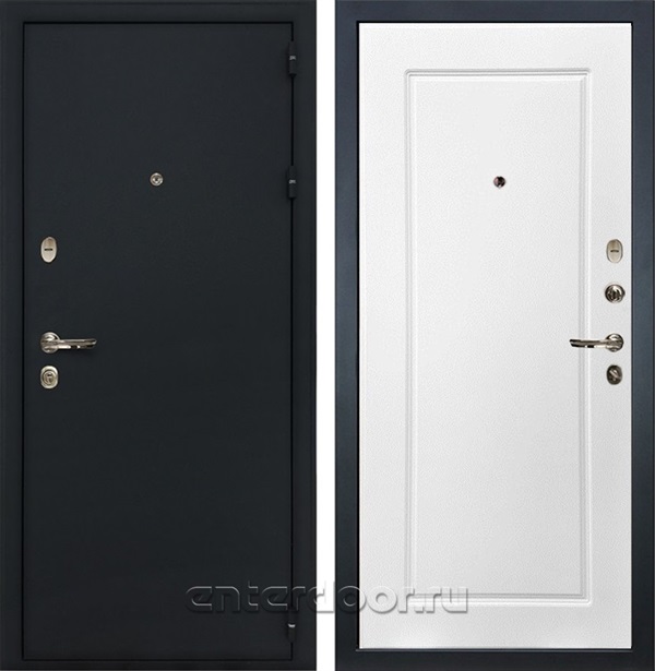 Входная металлическая дверь Лекс 2 Рим №118 (Черный шелк / Белая шагрень)
