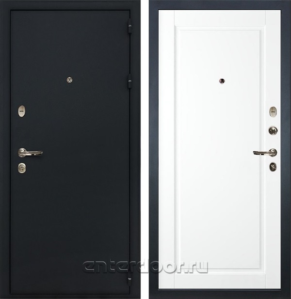Входная металлическая дверь Лекс 2 Рим №120 (Черный шелк / Эмаль Белая)