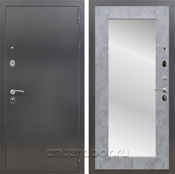 Входная дверь Армада Престиж с зеркалом Пастораль (Антик серебро / Бетон тёмный) - фото 88751