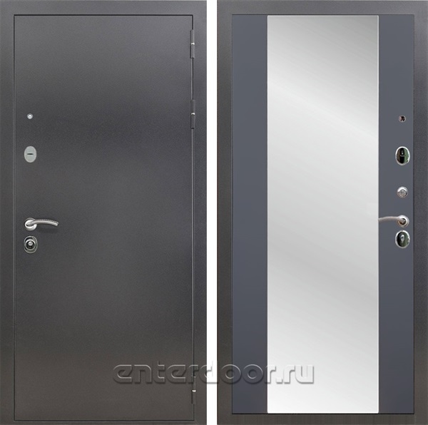 Входная дверь Армада Престиж СБ-16 с зеркалом (Антик серебро / Графит софт) - фото 88753