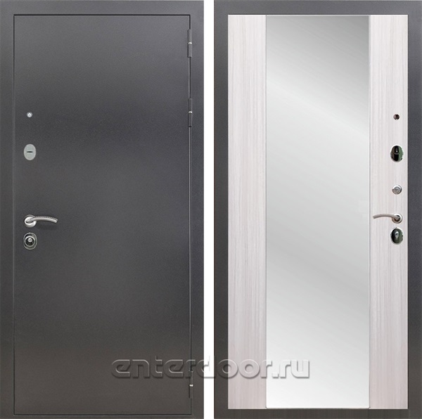 Входная дверь Армада Престиж СБ-16 с зеркалом (Антик серебро / Сандал белый) - фото 88756