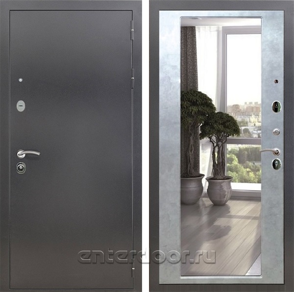 Входная дверь Армада Престиж с зеркалом 2XL (Антик серебро / Бетон светлый) - фото 88835