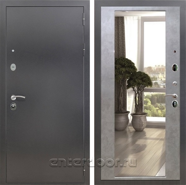 Входная дверь Армада Престиж с зеркалом 2XL (Антик серебро / Бетон темный) - фото 88842