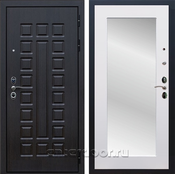 Входная металлическая дверь Сенатор 3К Зеркало Оптима с замком Cisa (Венге / Белый матовый)