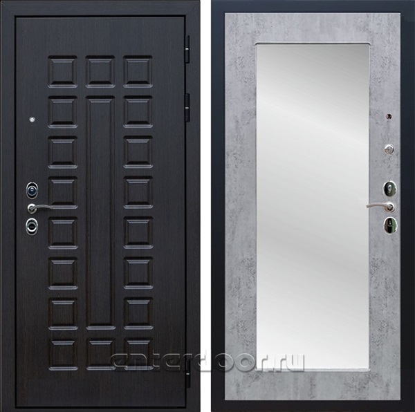 Входная металлическая дверь Сенатор 3К Зеркало Оптима с замком Cisa (Венге / Бетон тёмный)