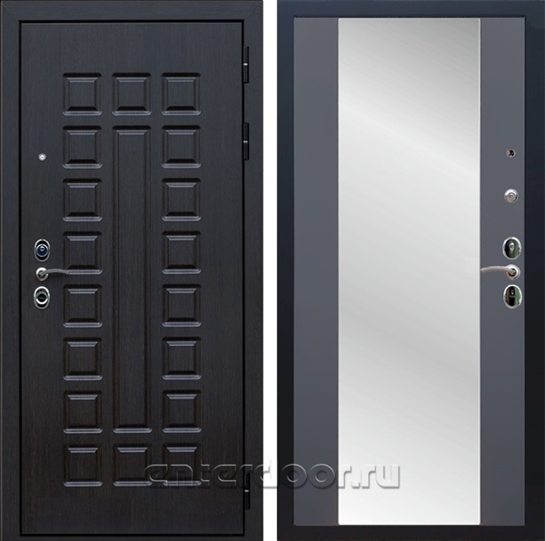 Входная металлическая дверь Сенатор 3К зеркало Максимум с замком Cisa (Венге / Графит софт)