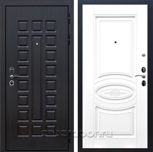 Входная металлическая дверь Сенатор 3К с замком Cisa ФЛ-181 (Венге / Белый матовый)