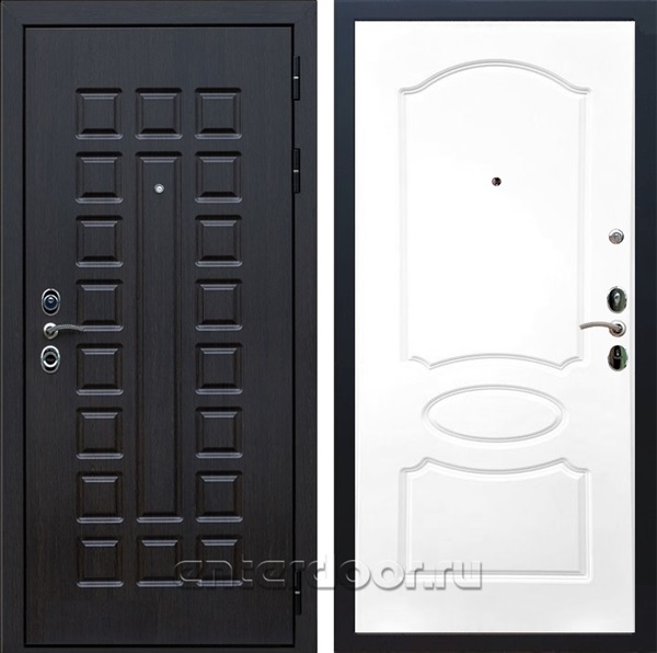 Входная металлическая дверь Сенатор 3К с замком Cisa ФЛ-128 (Венге / Белый матовый)