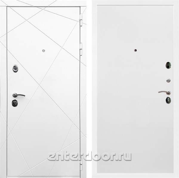 Входная дверь Армада Лофт Гладкая (Белый матовый / Белый матовый) - фото 91117