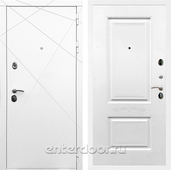 Входная дверь Армада Лофт Смальта 04 (Белый матовый / Белый матовый) - фото 91141