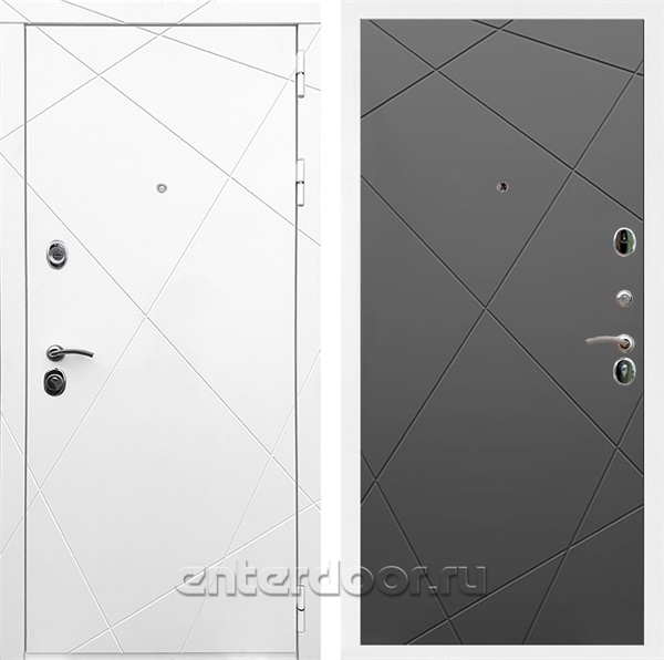 Входная дверь Армада Лофт ФЛ-291 (Белый матовый / Графит софт) - фото 91144