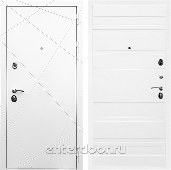 Входная дверь Армада Лофт ФЛ-14 (Белый матовый / Белый матовый) - фото 91152