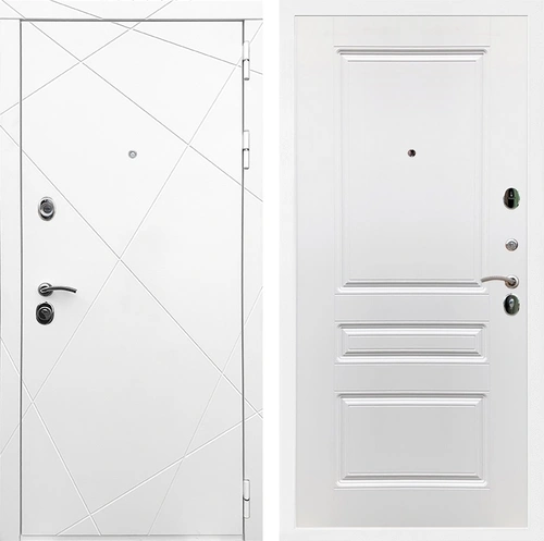 Входная дверь Лофт ФЛ-243 (Белый матовый / Белый матовый) для установки в квартиру 17869