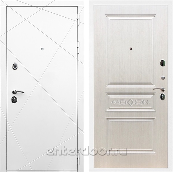 Входная дверь Армада Лофт ФЛ-243 (Белый матовый / Лиственница беж) - фото 91160