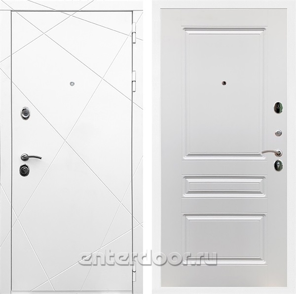 Входная дверь Армада Лофт ФЛ-243 (Белый матовый / Белый ясень) - фото 91167