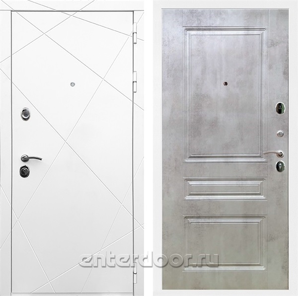 Входная дверь Армада Лофт ФЛ-243 (Белый матовый / Бетон светлый) - фото 91172