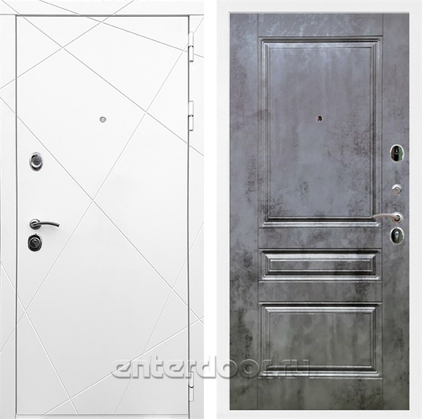 Входная дверь Армада Лофт ФЛ-243 (Белый матовый / Бетон темный) - фото 91177