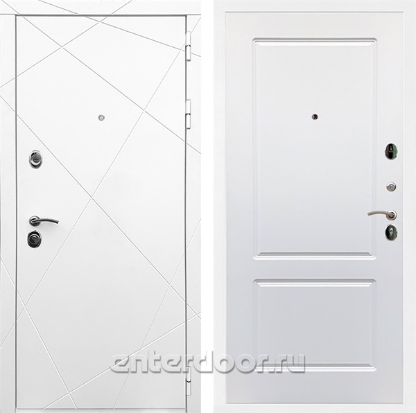 Входная дверь Армада Лофт ФЛ-117 (Белый матовый / Белый матовый) - фото 91184