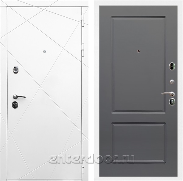 Входная дверь Армада Лофт ФЛ-117 (Белый матовый / Графит софт) - фото 91185