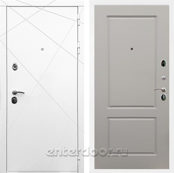 Входная дверь Армада Лофт ФЛ-117 (Белый матовый / Грей софт) - фото 91186