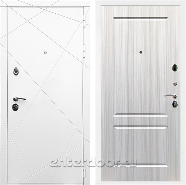 Входная дверь Армада Лофт ФЛ-117 (Белый матовый / Сандал белый) - фото 91189