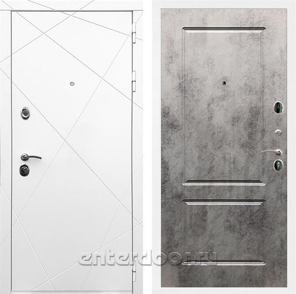 Входная дверь Армада Лофт ФЛ-117 (Белый матовый / Бетон темный) - фото 91191