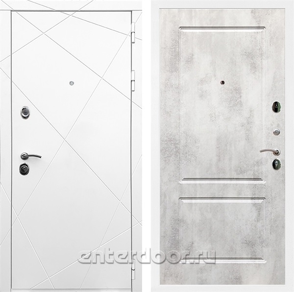 Входная дверь Армада Лофт ФЛ-117 (Белый матовый / Бетон светлый) - фото 91192