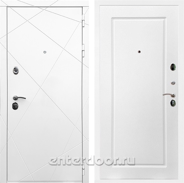 Входная дверь Армада Лофт ФЛ-119 (Белый матовый / Белый ясень) - фото 91242