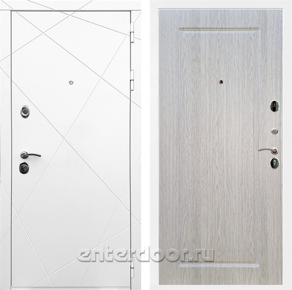 Входная дверь Армада Лофт ФЛ-119 (Белый матовый / Беленый дуб) - фото 91256