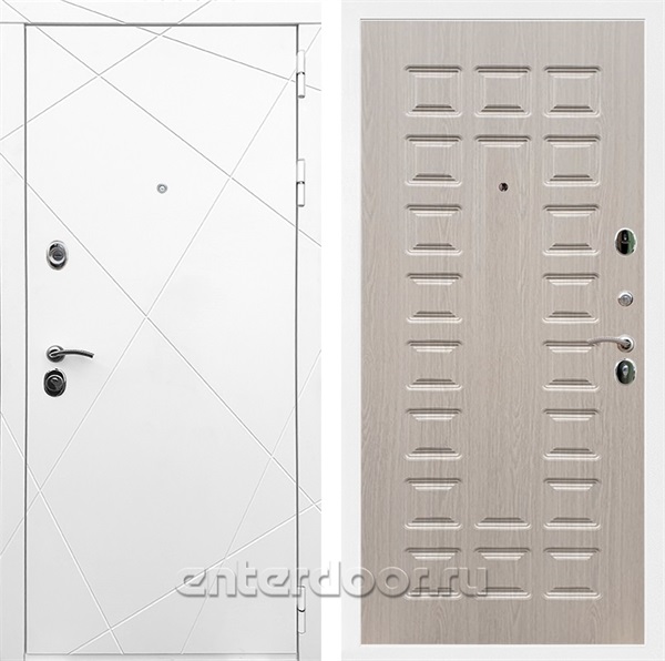 Входная дверь Армада Лофт ФЛ-183 (Белый матовый / Беленый дуб) - фото 91263