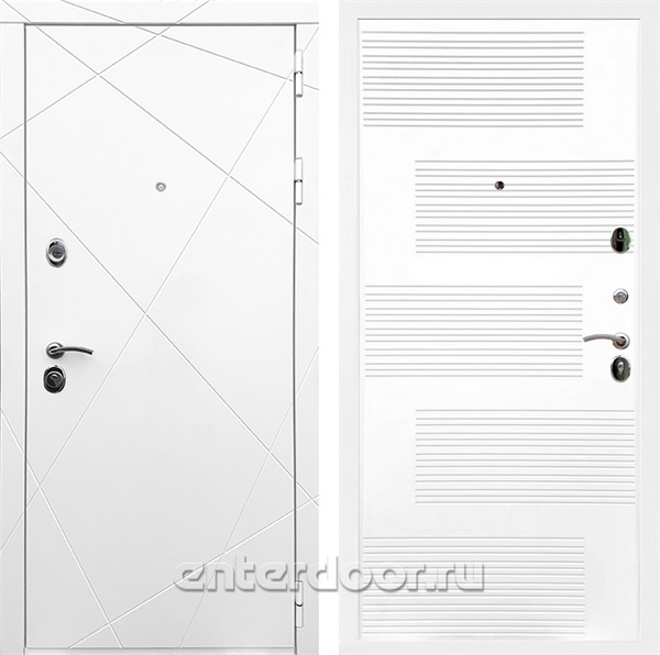 Входная дверь Армада Лофт ФЛ-185 (Белый матовый / Белый ясень) - фото 91337