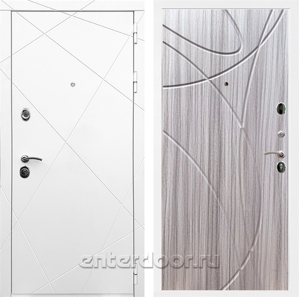 Входная дверь Армада Лофт ФЛ-247 (Белый матовый / Сандал серый) - фото 91370