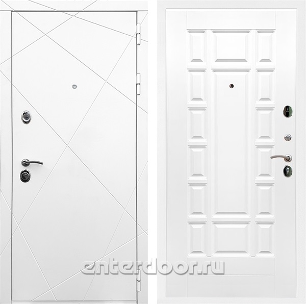Входная дверь Армада Лофт ФЛ-244 (Белый матовый / Белый матовый) - фото 91407