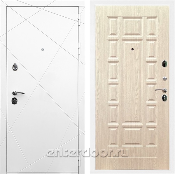 Входная дверь Армада Лофт ФЛ-244 (Белый матовый / Беленый дуб) - фото 91412
