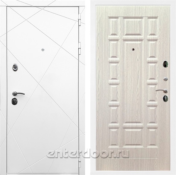 Входная дверь Армада Лофт ФЛ-244 (Белый матовый / Лиственница беж) - фото 91434