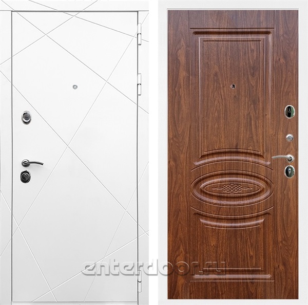 Входная дверь Армада Лофт ФЛ-181 (Белый матовый / Орех темный) - фото 91454