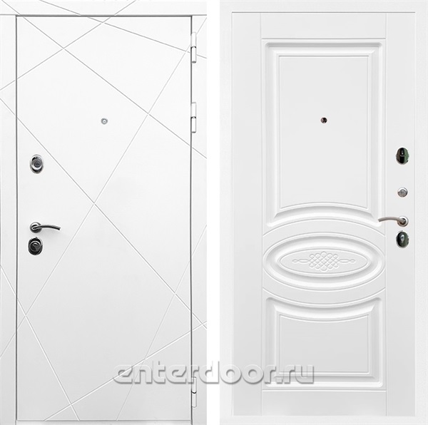 Входная дверь Армада Лофт ФЛ-181 (Белый матовый / Белый ясень) - фото 91490